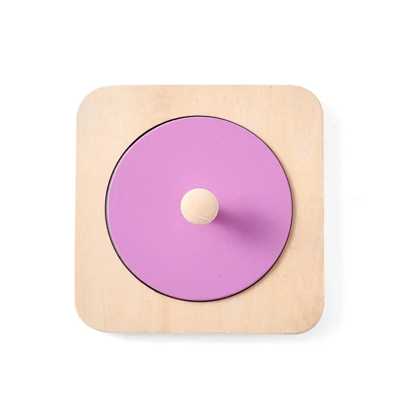 Wooden Peekaboo Mirror with Sliding Disc
