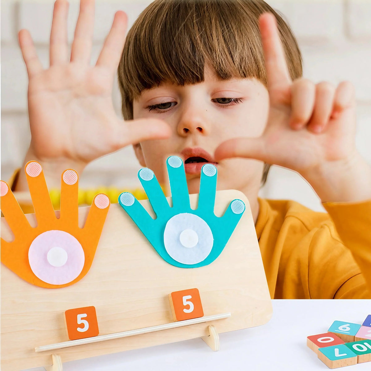 Counting Toy with Hands and Number Blocks