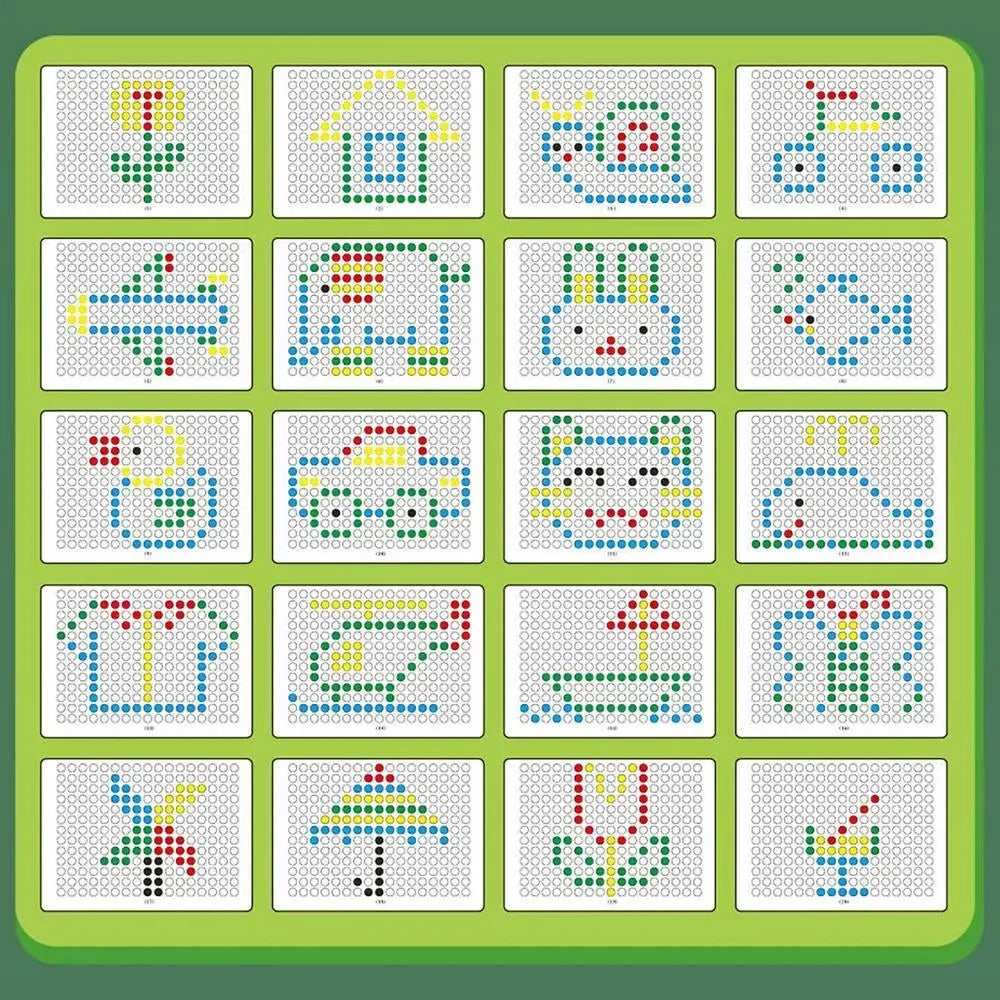 Magnetic Drawing Board - Dinosaur Peg Art with Pattern Cards