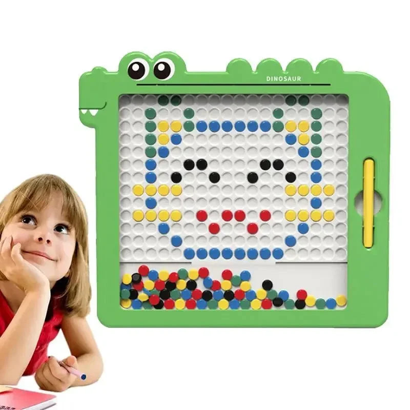 Magnetic Drawing Board - Dinosaur Peg Art with Pattern Cards