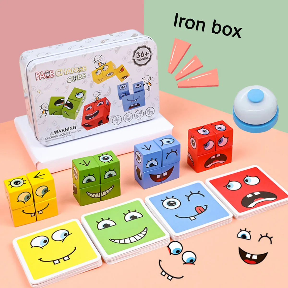 Face Changing Building Blocks with Wooden Cubes and Cards