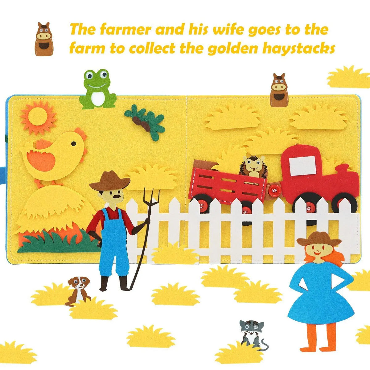 Farm Busy Book with Removable Felt Pieces and Pages