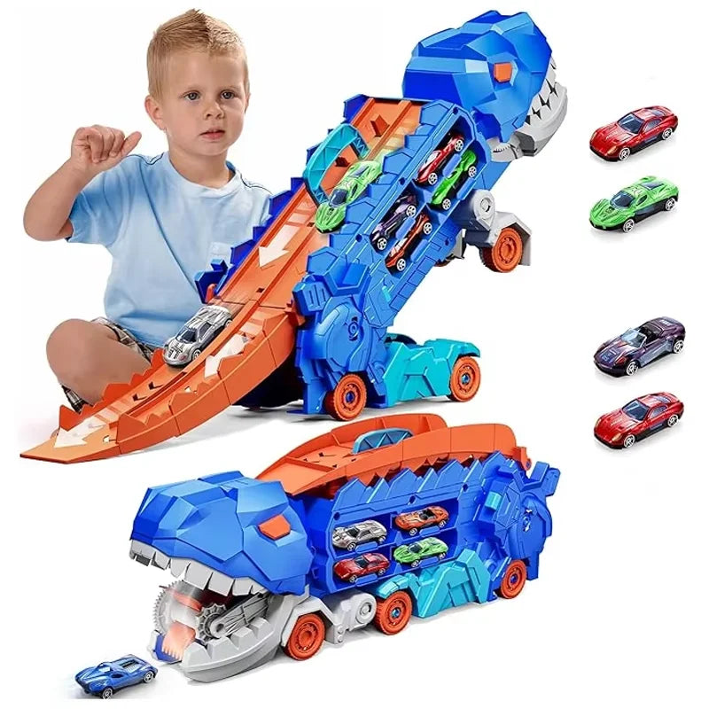 Dinosaur Truck Toy with Car Storage and Ramp
