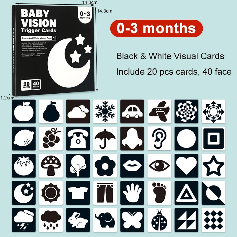 Black and White Baby Cards - High Contrast Visual Stimulation Set