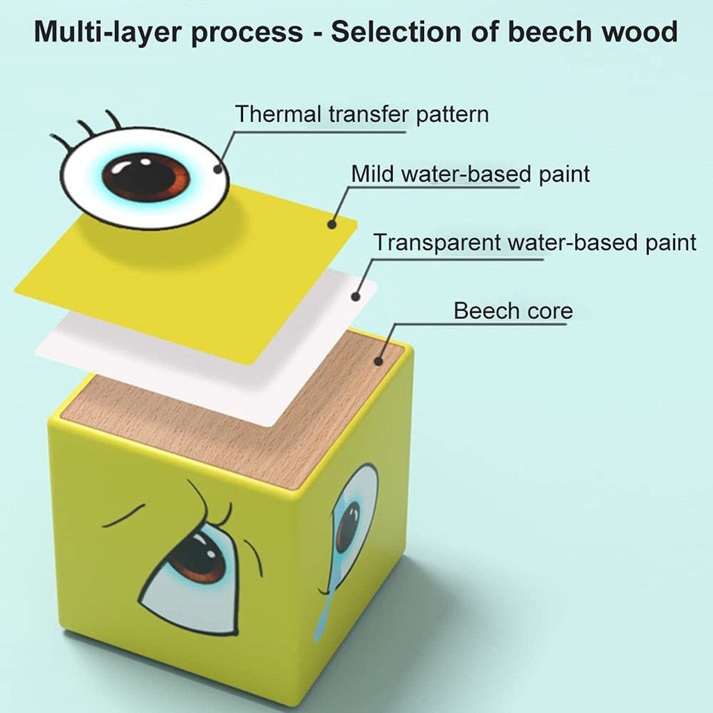 Face Changing Building Blocks with Wooden Cubes and Cards