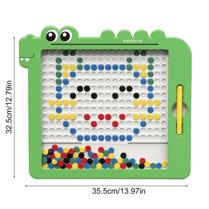 Magnetic Drawing Board - Dinosaur Peg Art with Pattern Cards
