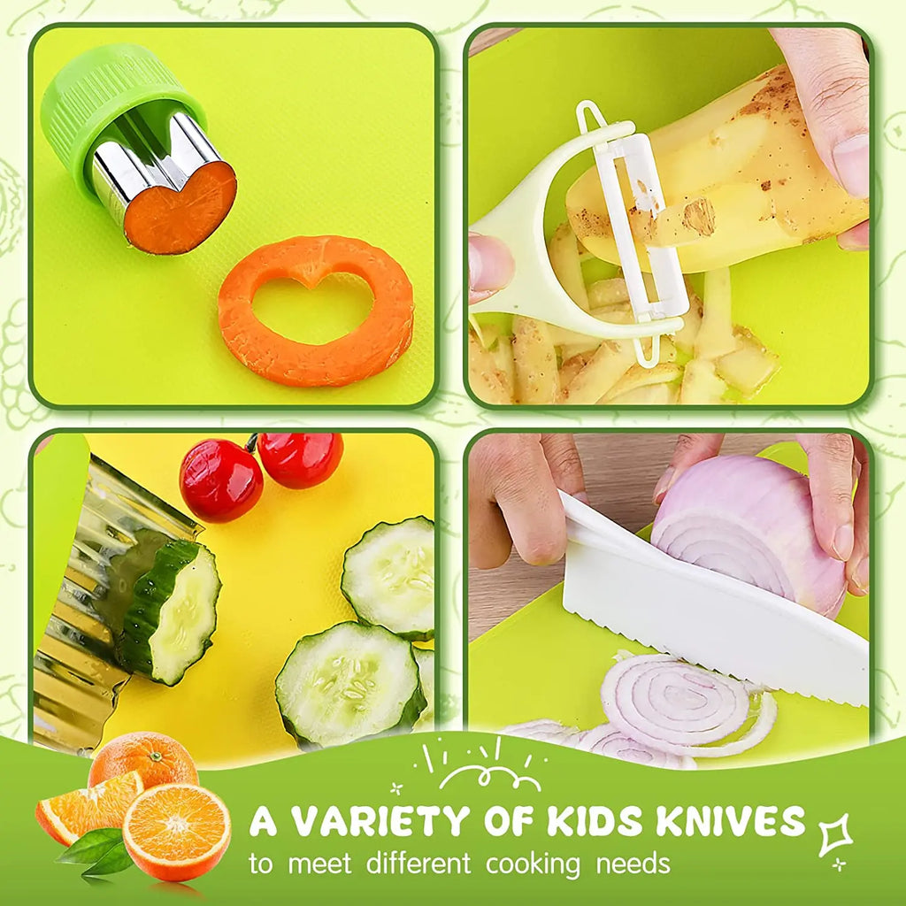 Toddler Kitchen Tools Set with Knives and Cutting Boards