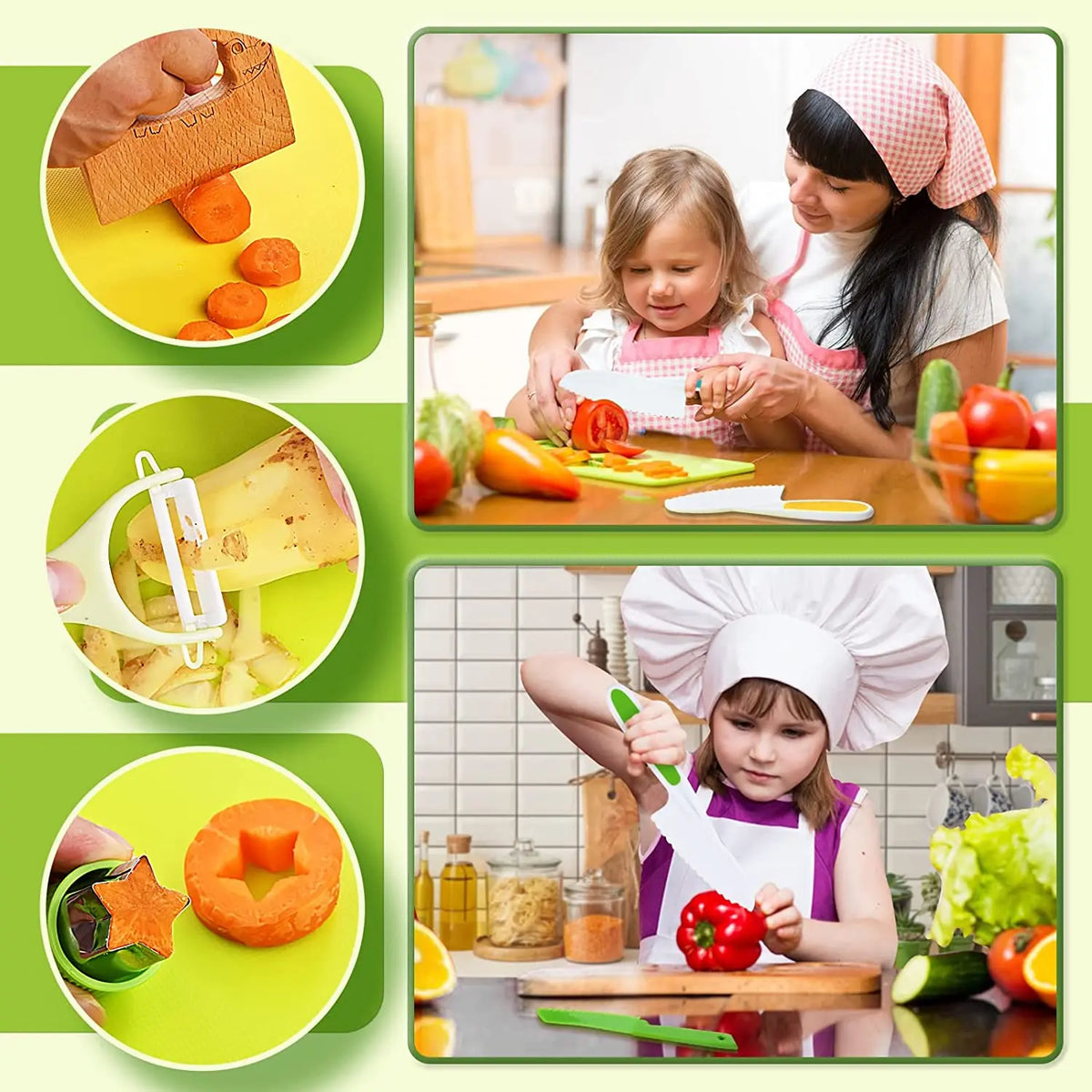 Toddler Kitchen Tools Set with Knives and Cutting Boards