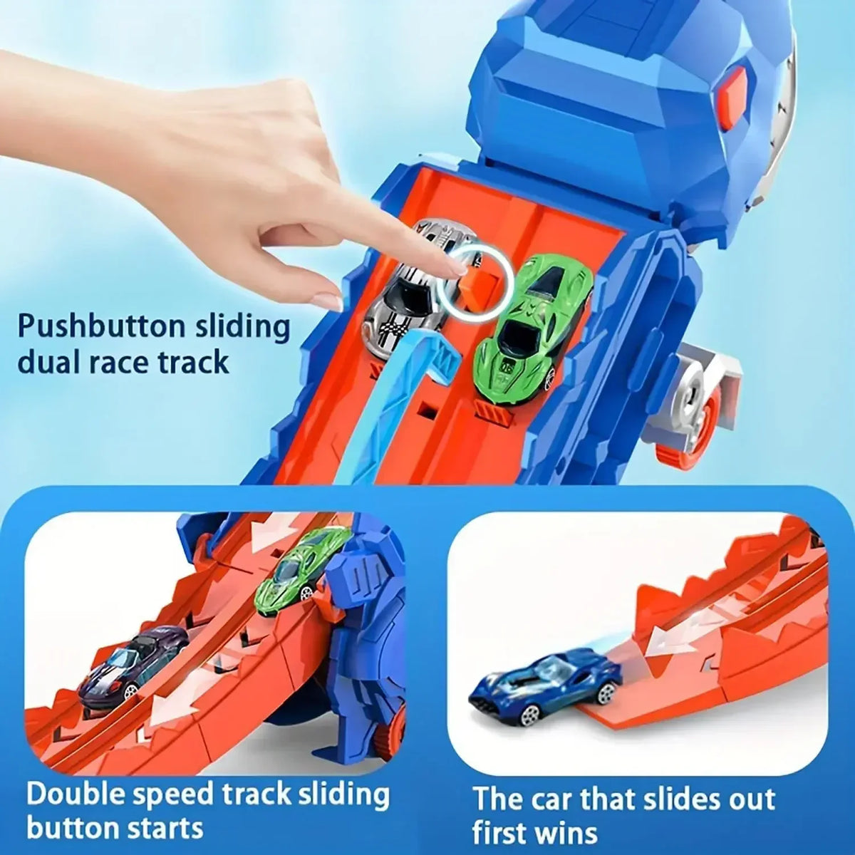 Dinosaur Truck Toy with Car Storage and Ramp