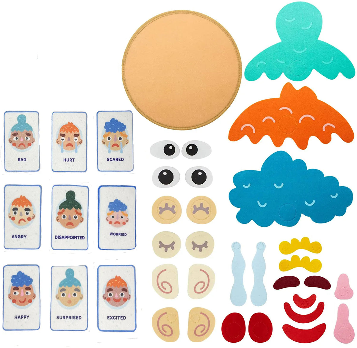 Emotion Learning Toy with Interchangeable Felt Faces