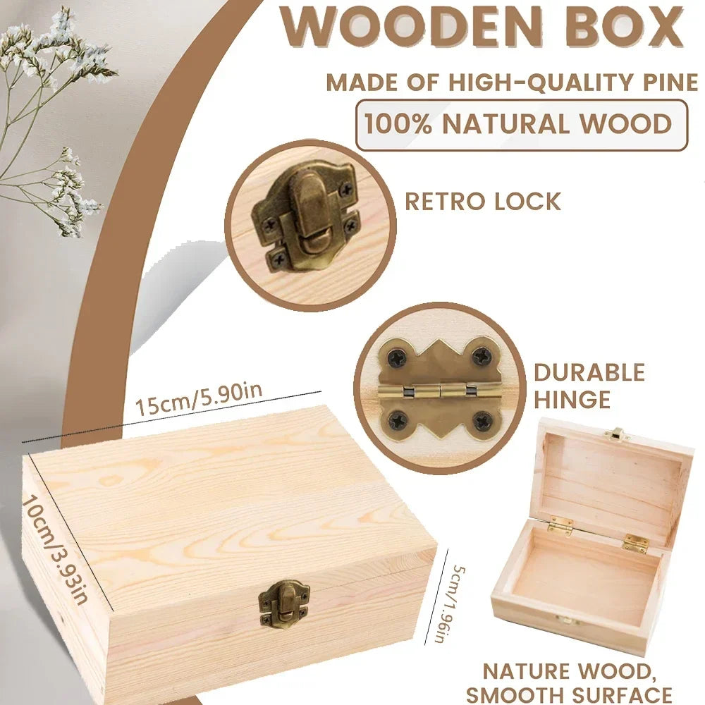 Wooden Memory Box with Personalized Birth Details Engraving