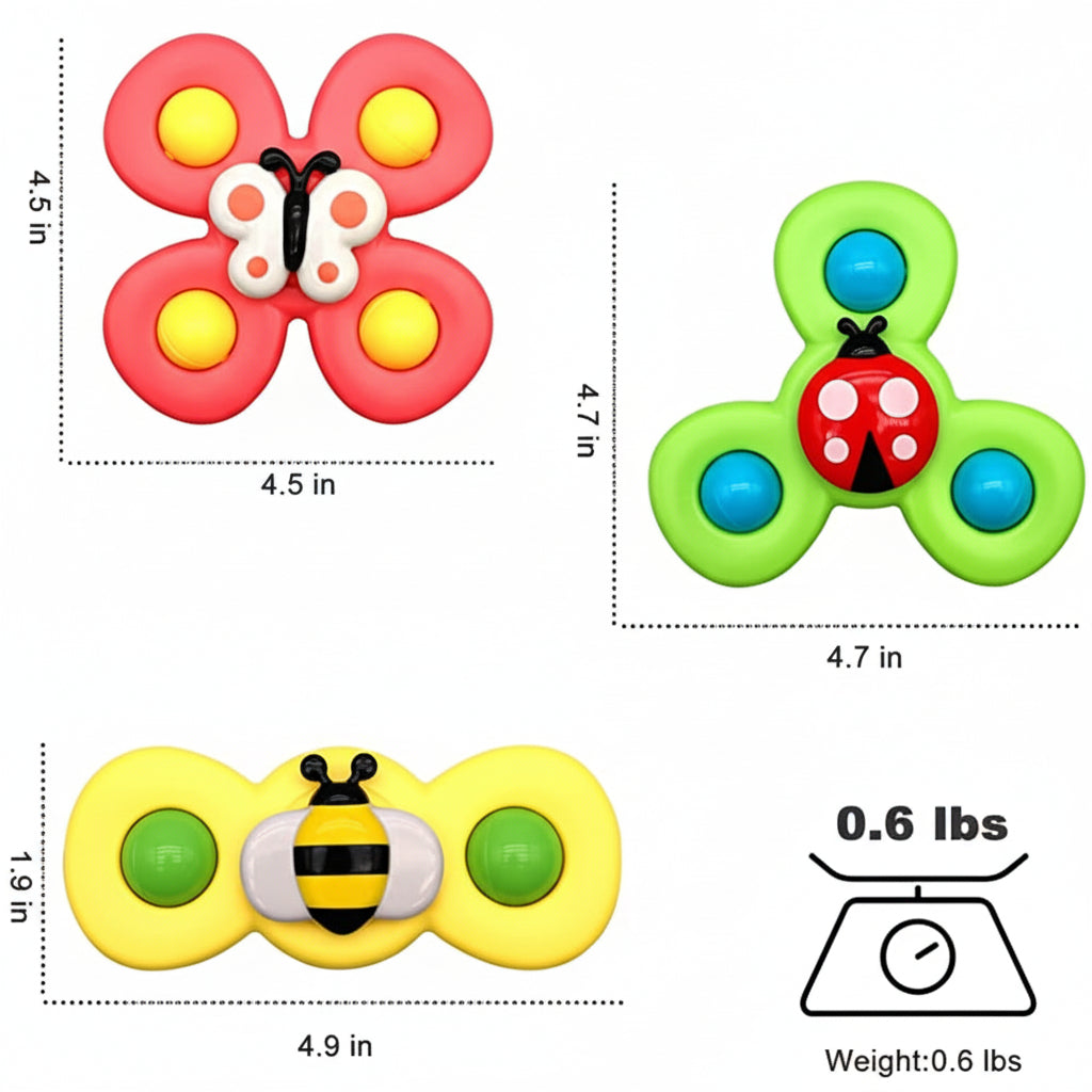 Baby Toy Suction Spinner Sensory Toy Bath High Chair