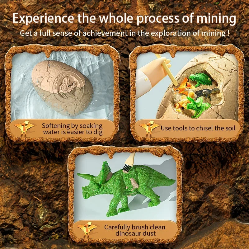 Dinosaur Egg Excavation Kit with Colorful Dinos Inside