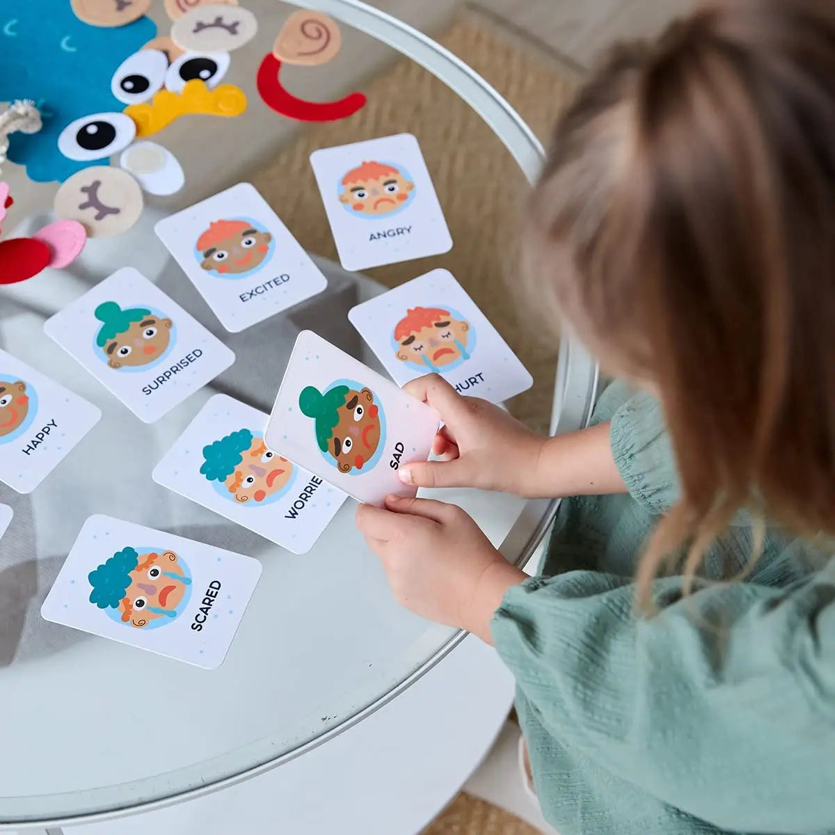 Emotion Learning Toy with Interchangeable Felt Faces