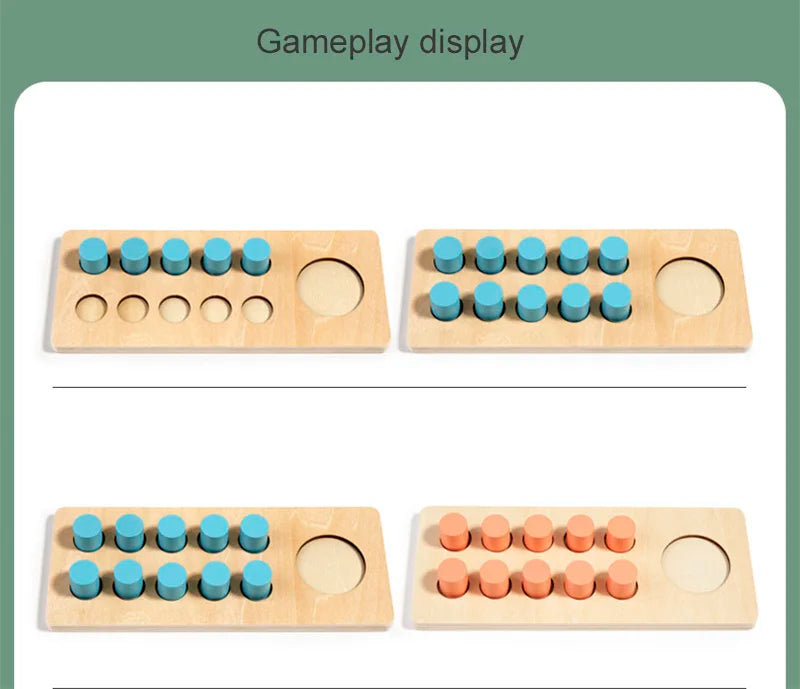 Ten Frame Math Toy Set with Counting Cards and Wooden Blocks