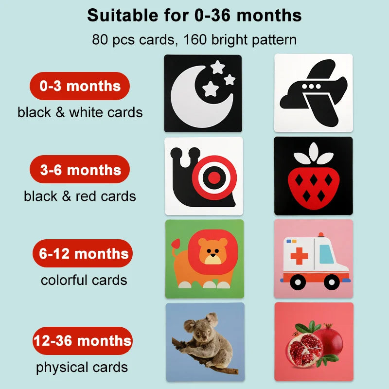 Black and White Baby Cards - High Contrast Visual Stimulation Set