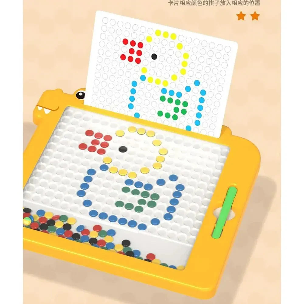 Magnetic Drawing Board - Dinosaur Peg Art with Pattern Cards