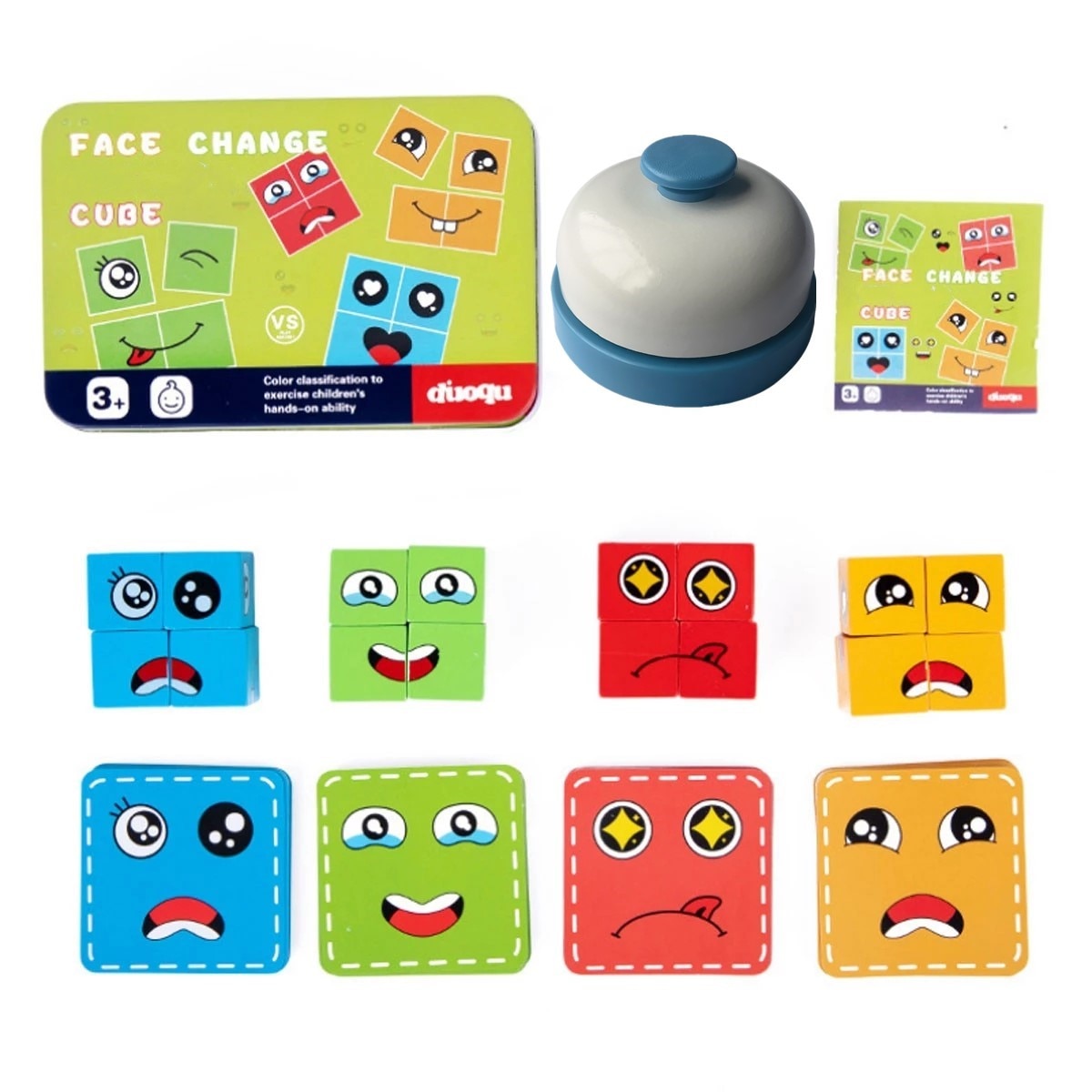 Face Changing Building Blocks with Wooden Cubes and Cards