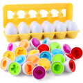 Shape Sorting Eggs Matching Game with Storage Carton