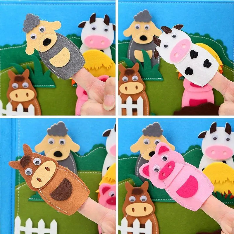 Farm Busy Book with Removable Felt Pieces and Pages
