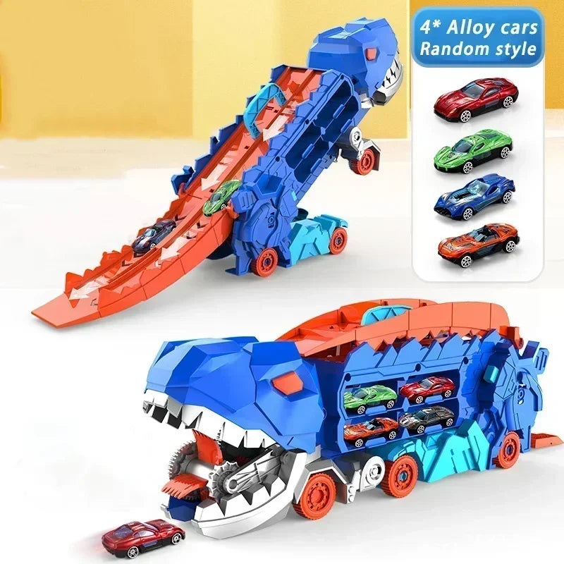 Dinosaur Truck Toy with Car Storage and Ramp