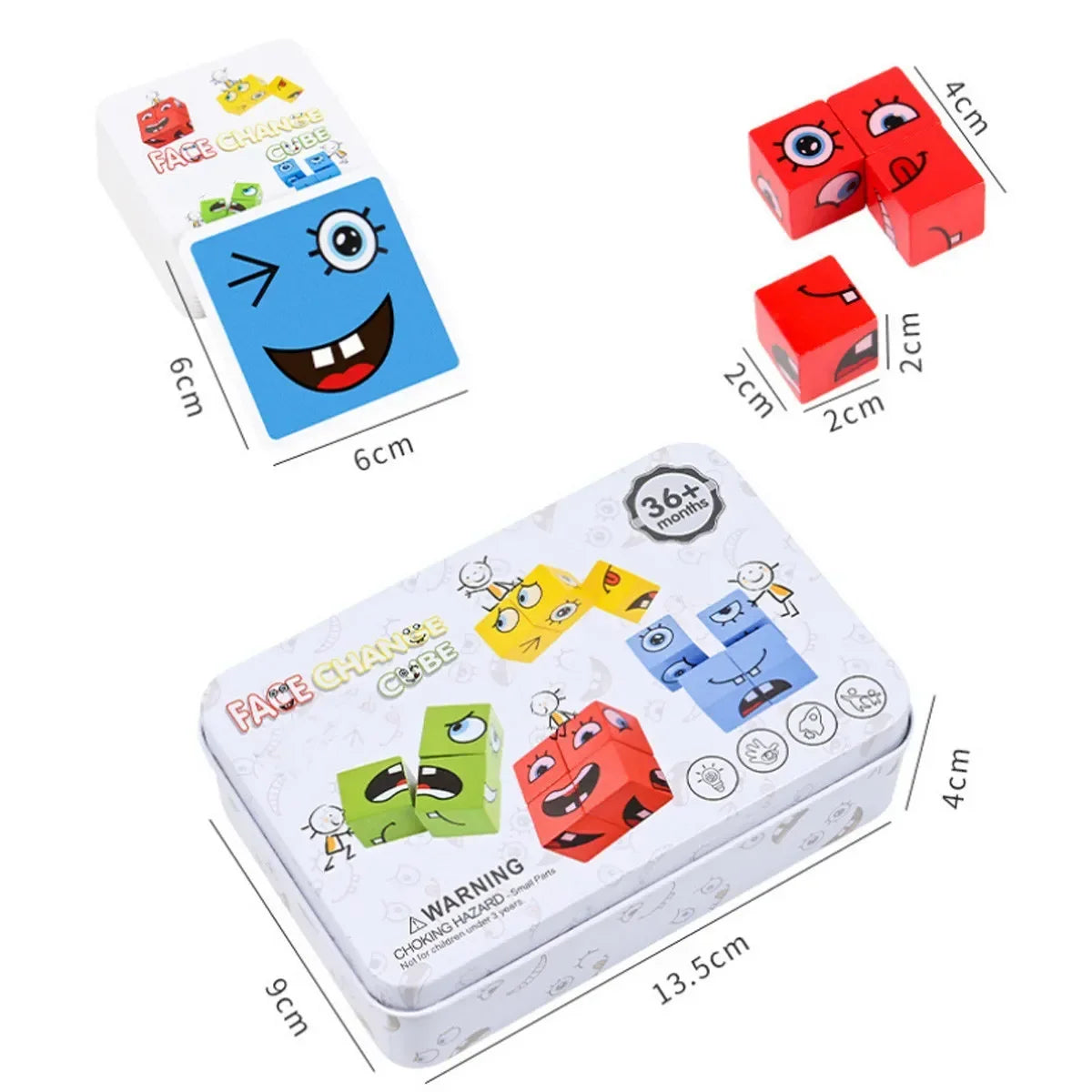 Face Changing Building Blocks with Wooden Cubes and Cards