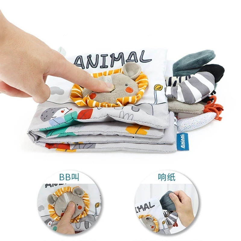 Baby Cloth Book with Animal Tails and Textures