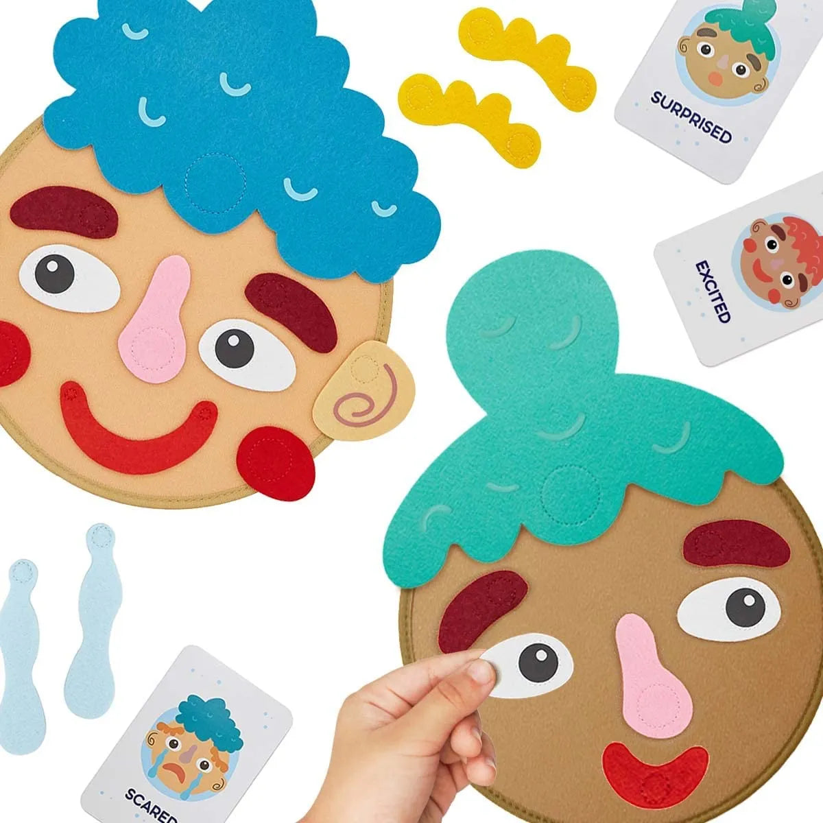 Emotion Learning Toy with Interchangeable Felt Faces