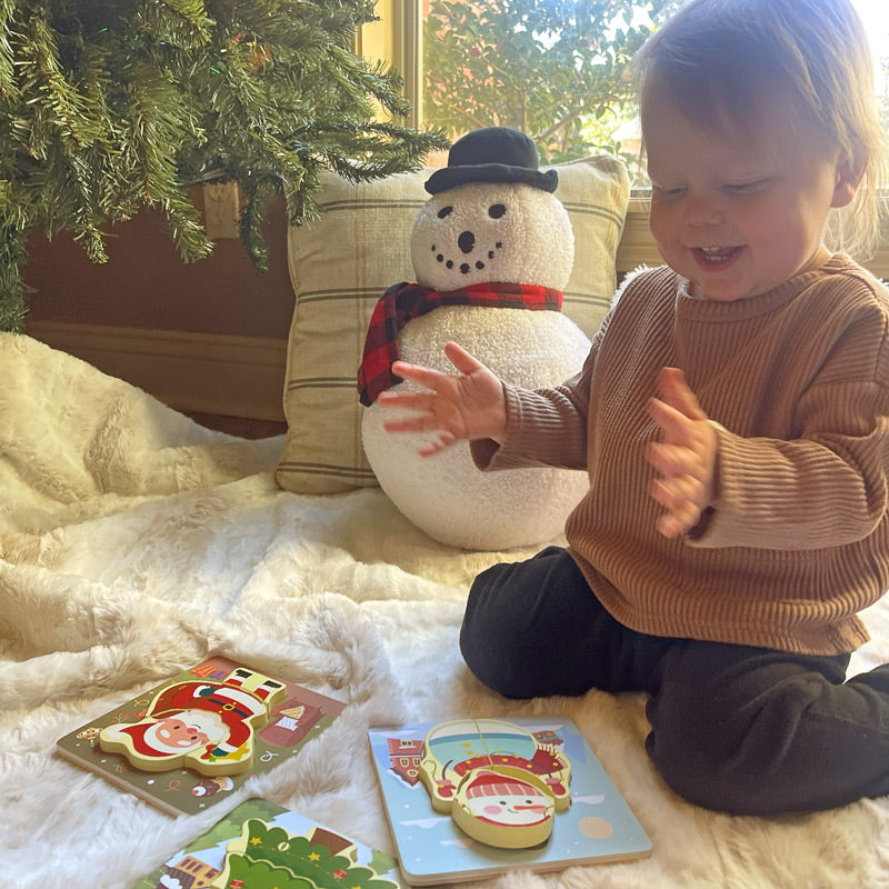 Christmas Wooden Puzzles, 3-Piece Toddler Set