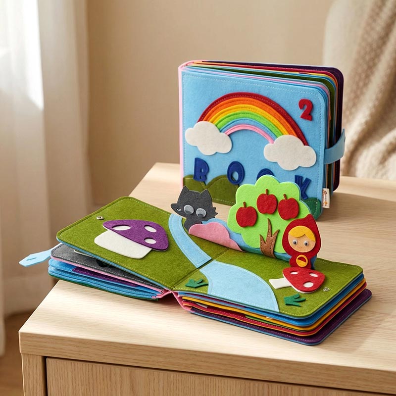 Felt Storybook with 16 Interactive Pages and Characters
