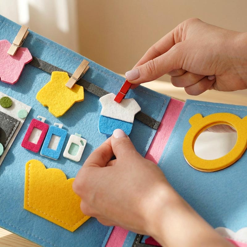 Felt Storybook with 16 Interactive Pages and Characters