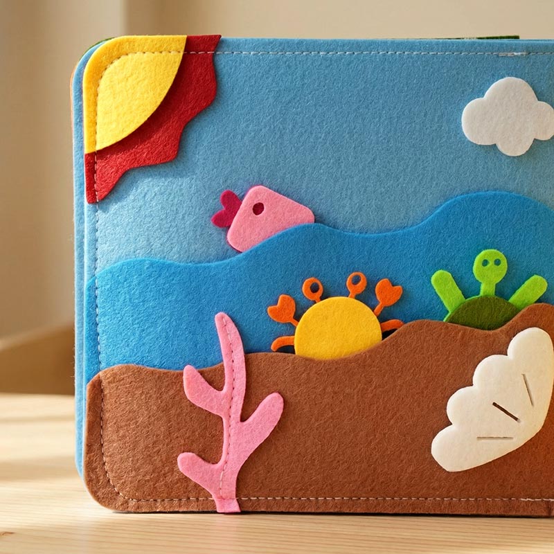 Felt Storybook with 16 Interactive Pages and Characters