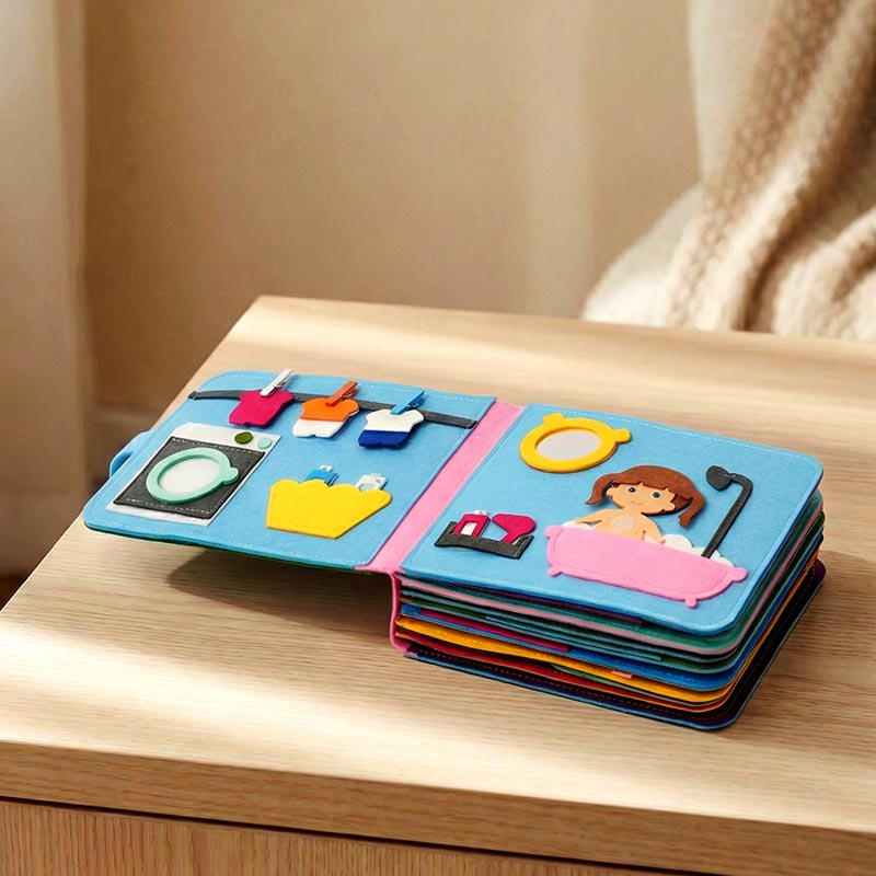 Felt Storybook with 16 Interactive Pages and Characters