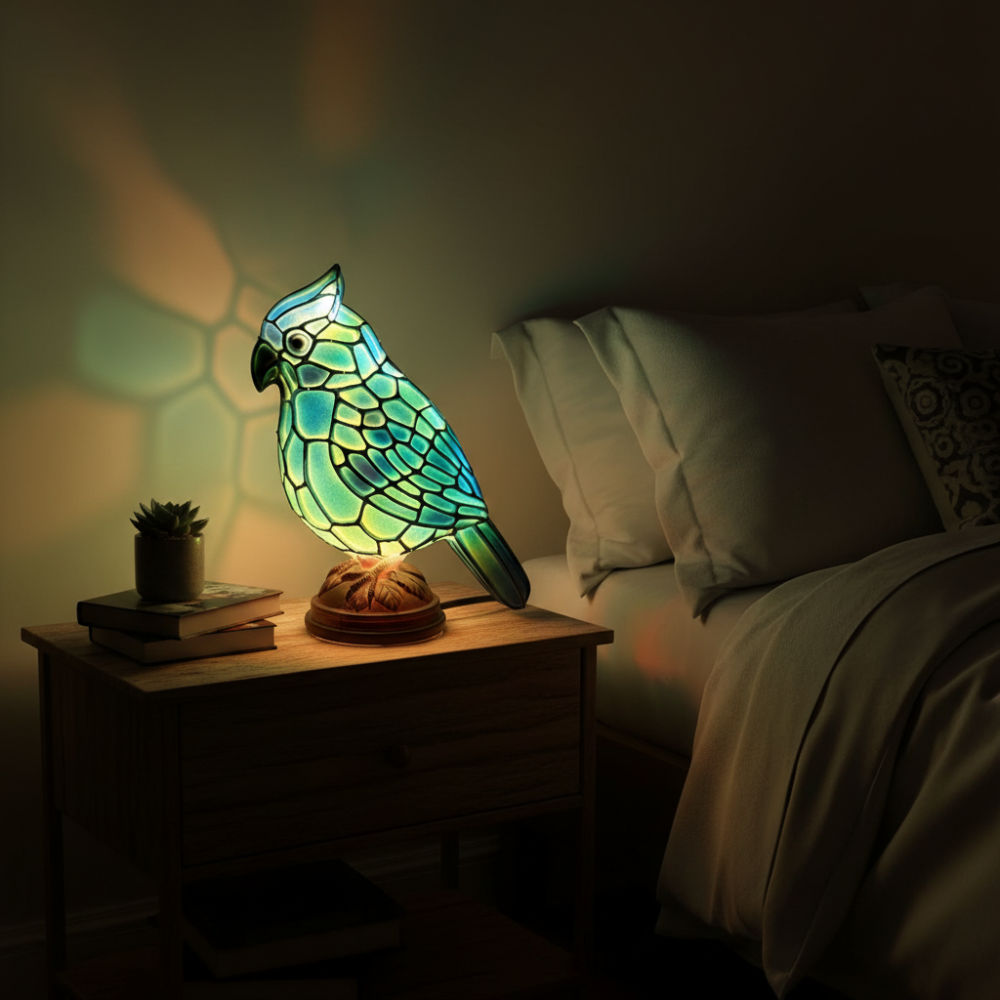 Table Lamp Bird LED Night Light Tabletop Decor