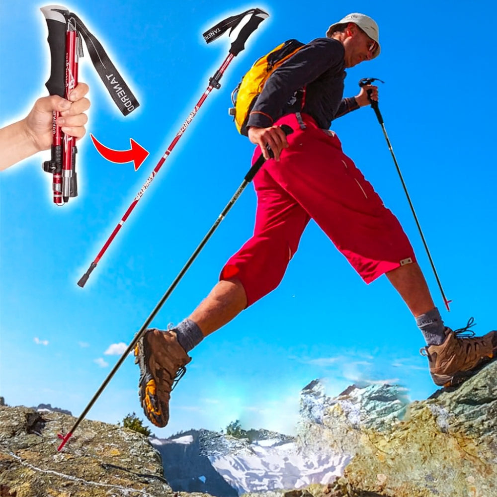 Trekking Poles Foldable Telescopic Hiking Support Sticks