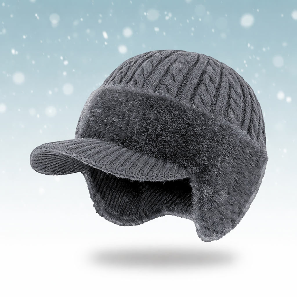 Unisex Winter Ear Flap Knit Cap Insulated Warm Outdoor Hat