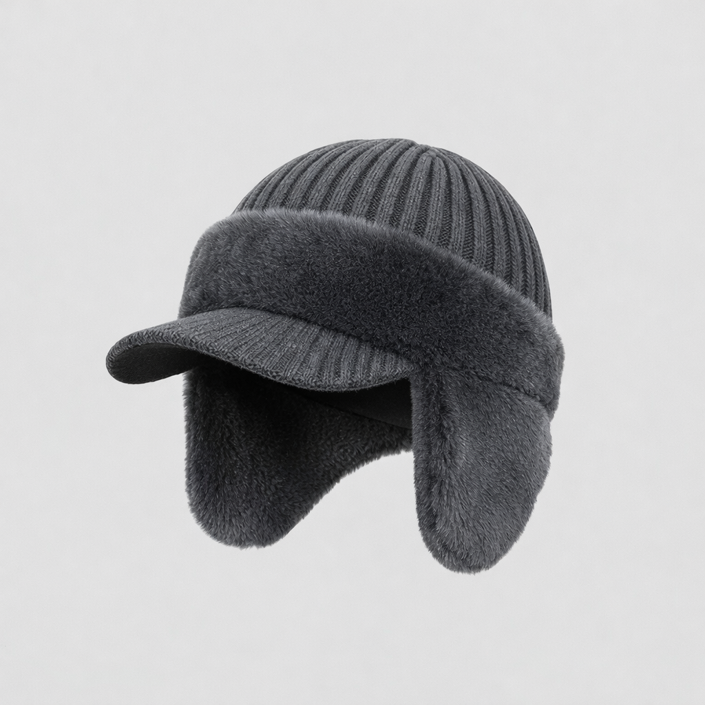 Unisex Winter Ear Flap Knit Cap Insulated Warm Outdoor Hat