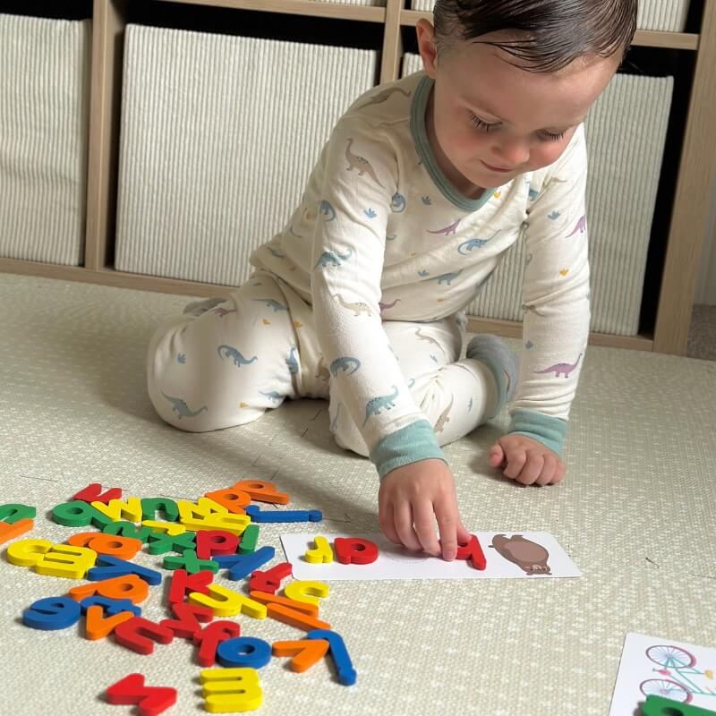 Montessori Alphabet Learning Set with Parking Maze and Spelling Game