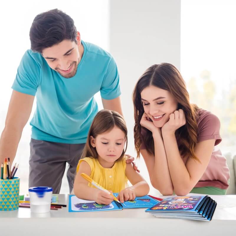 Reusable Water Coloring Book with Magic Pen