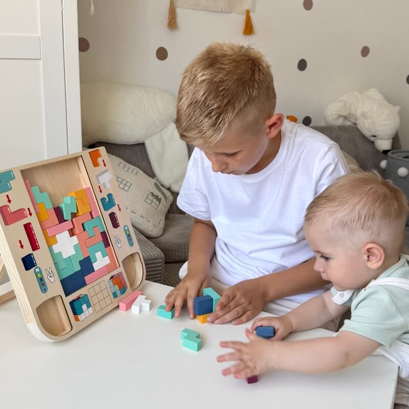 Wooden Brain Game Bundle, Three Logic Games Set