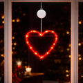 Window Lights Heart LED Hanging Decoration Timer Battery Powered