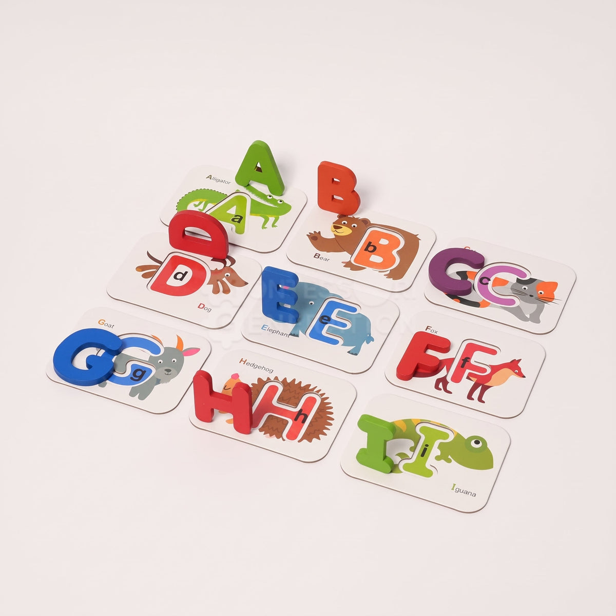 Alphabet Matching Cards with Wooden Letters and Numbers
