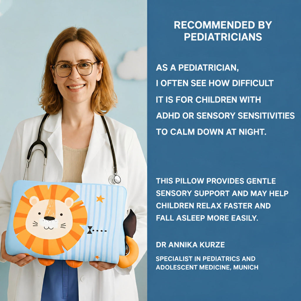 Animal Pillow for Kids with 3D Ears and Tail
