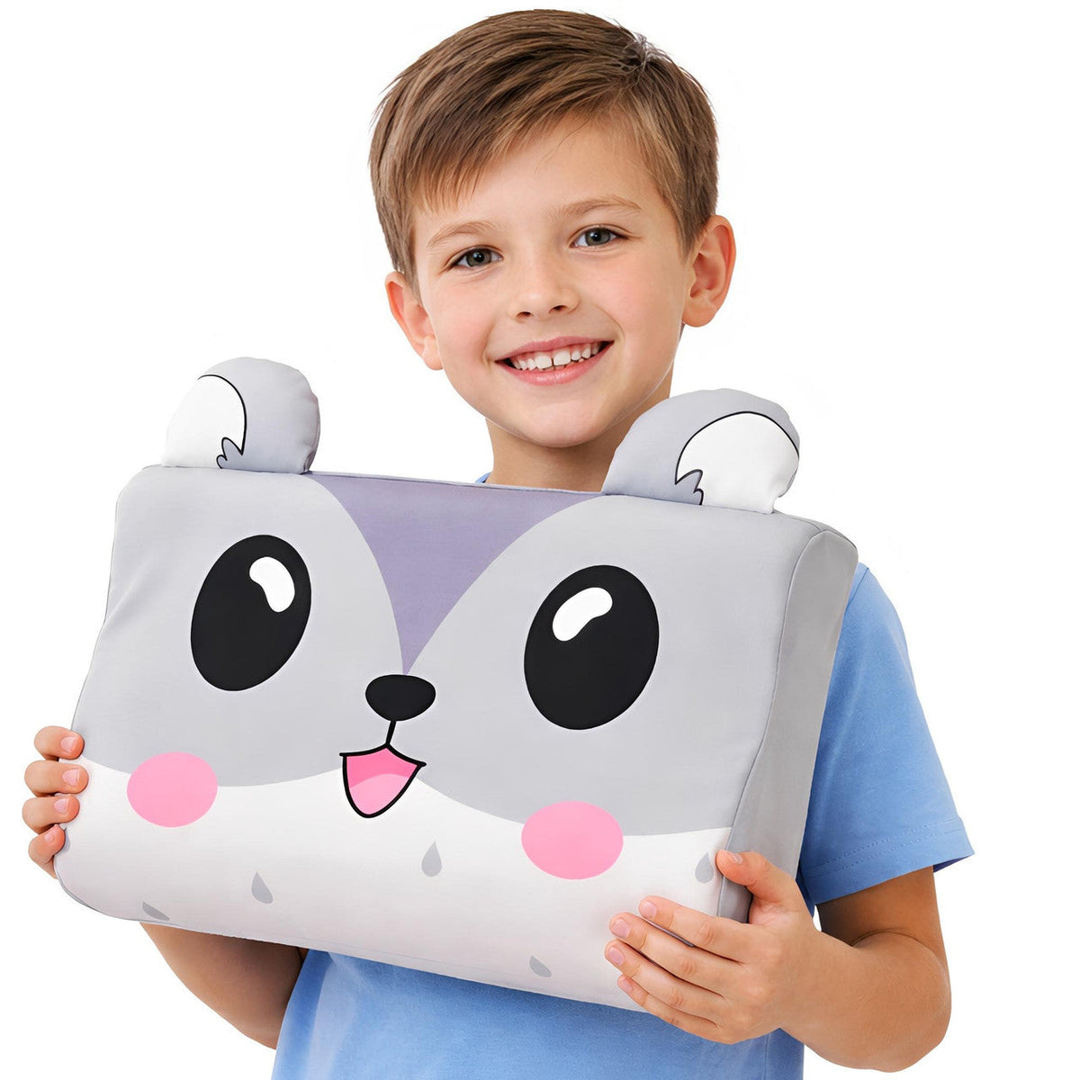 Animal Pillow for Kids with 3D Ears and Tail