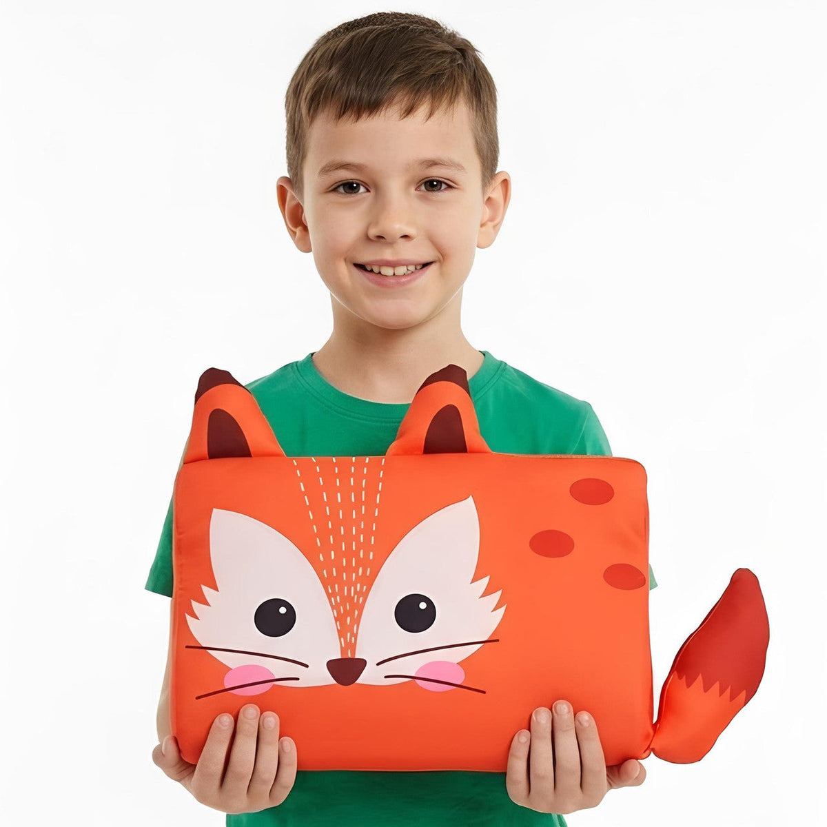 Animal Pillow for Kids with 3D Ears and Tail