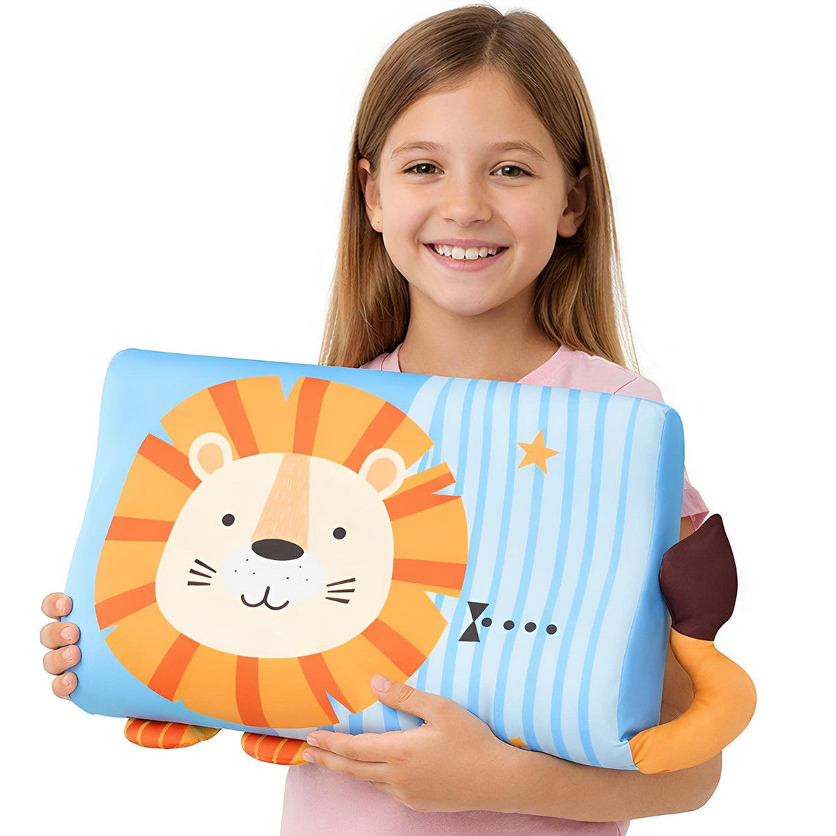 Animal Pillow for Kids with 3D Ears and Tail