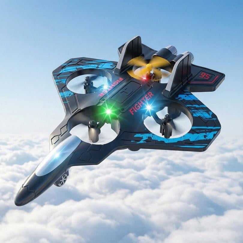 Remote Control Fighter Jet with LED Lights and 4 Propellers