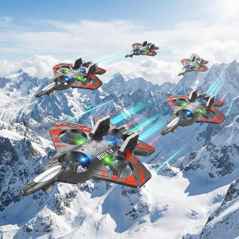 Remote Control Fighter Jet with LED Lights and 4 Propellers