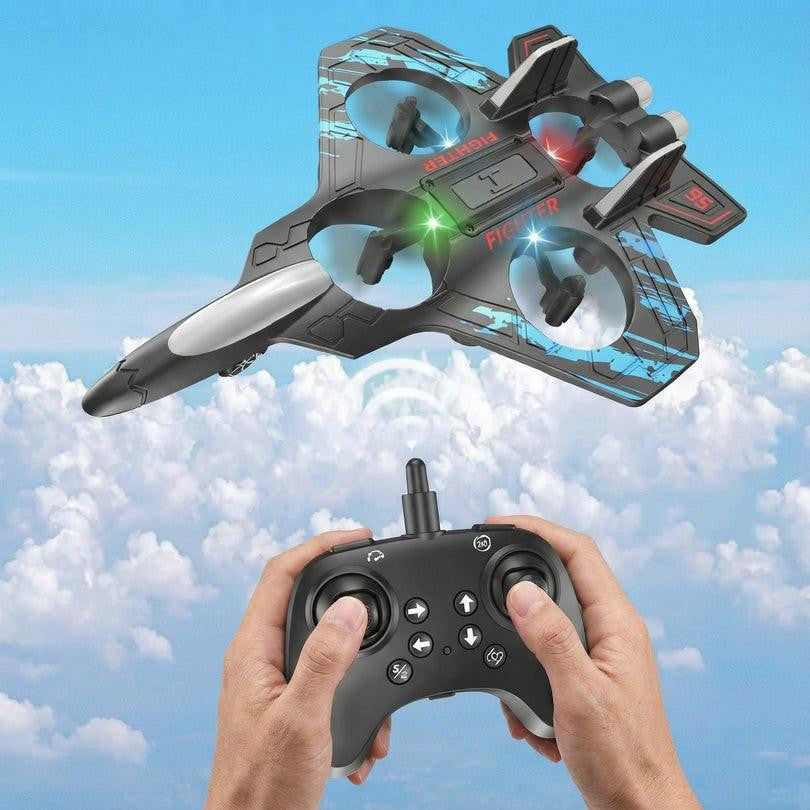 Remote Control Fighter Jet with LED Lights and 4 Propellers