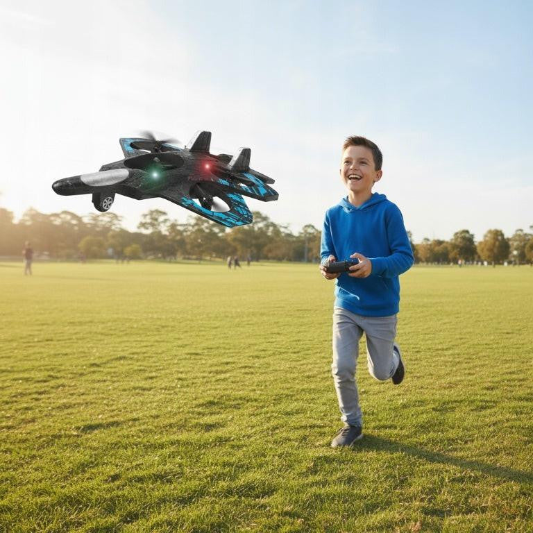 Remote Control Fighter Jet with LED Lights and 4 Propellers